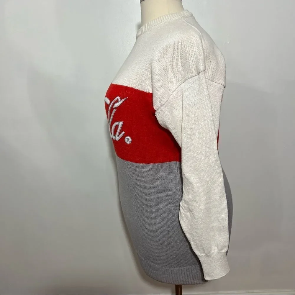 Vintage 1986 Coca Cola Color Block Men's Sweater -- L‎